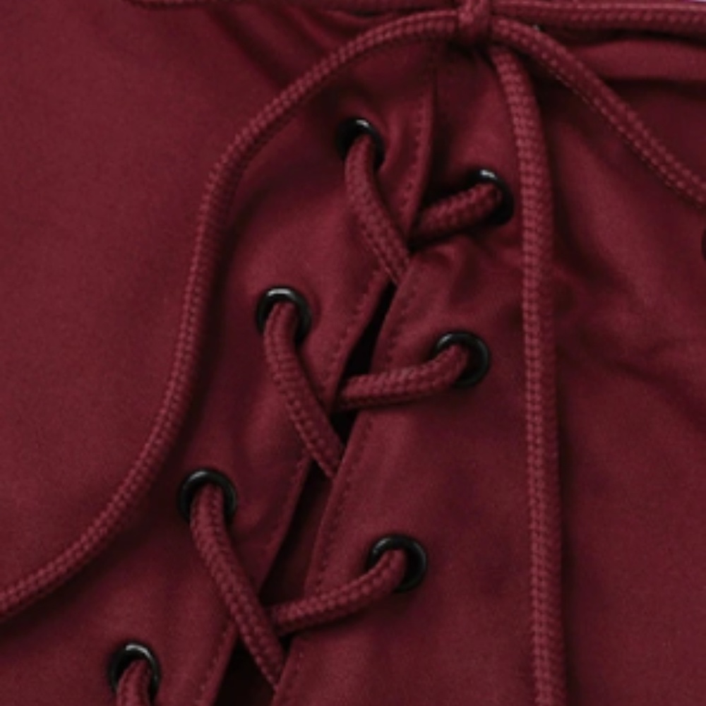 1 left! Eyelet Lace-Up Bodysuit 🥀 - Picture 4 of 6